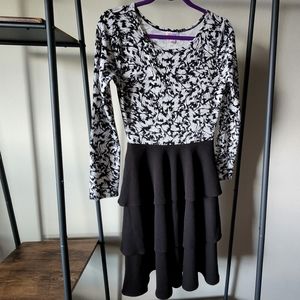 LuLaRoe black and white dress
